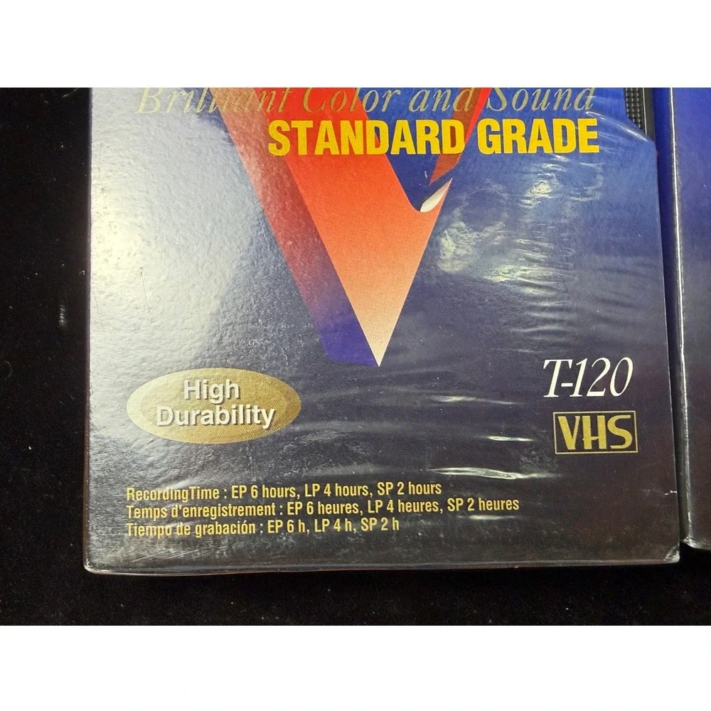 Sony T-120VF, Standard Grade, VHS Blank Media Tapes-6 Hour, Lot of 2 NEW Sealed